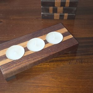 Walnut and Maple Candle Holder