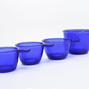Dark Blue Glass Measuring Cups:
