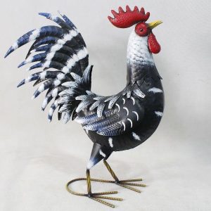 🐓 Hand-Finished Metal Rooster