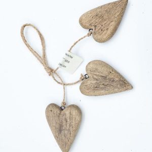 Three Wooden Hearts